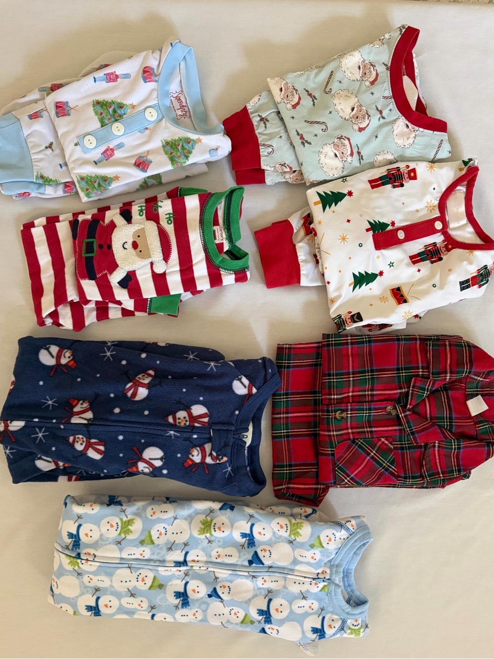 Christmas Holiday Kids Pajama Set — Multi-Color Seasonal Prints 2T